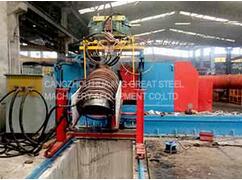 Induction heating elbow forming machine